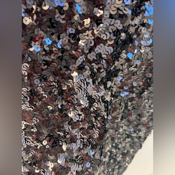 Loft black sequin scoop neck tank top sleeveless medium - Picture 12 of 14